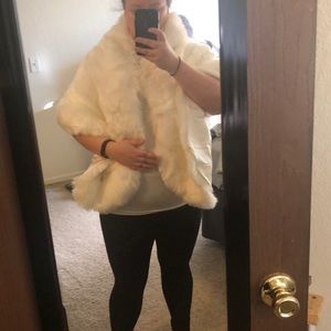 Faux fur shrug